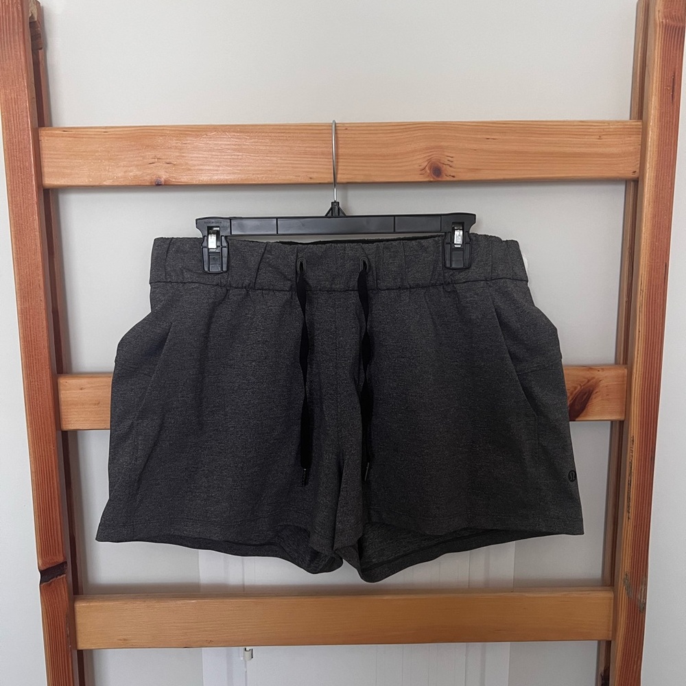 Lululemon Gray On The Fly Drawstring Athletic Active Shorts